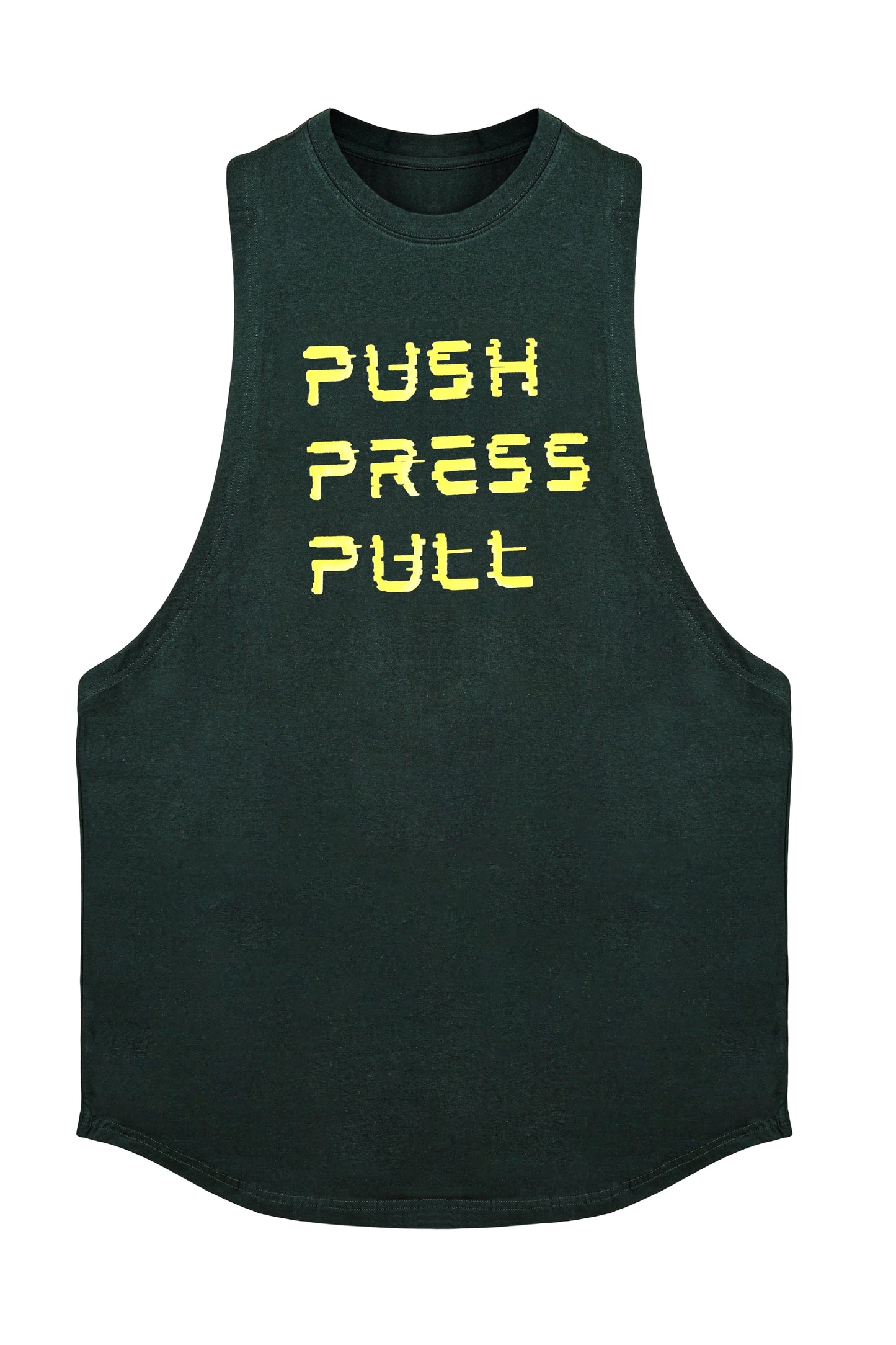 Push Press Pull Forest Green Tank