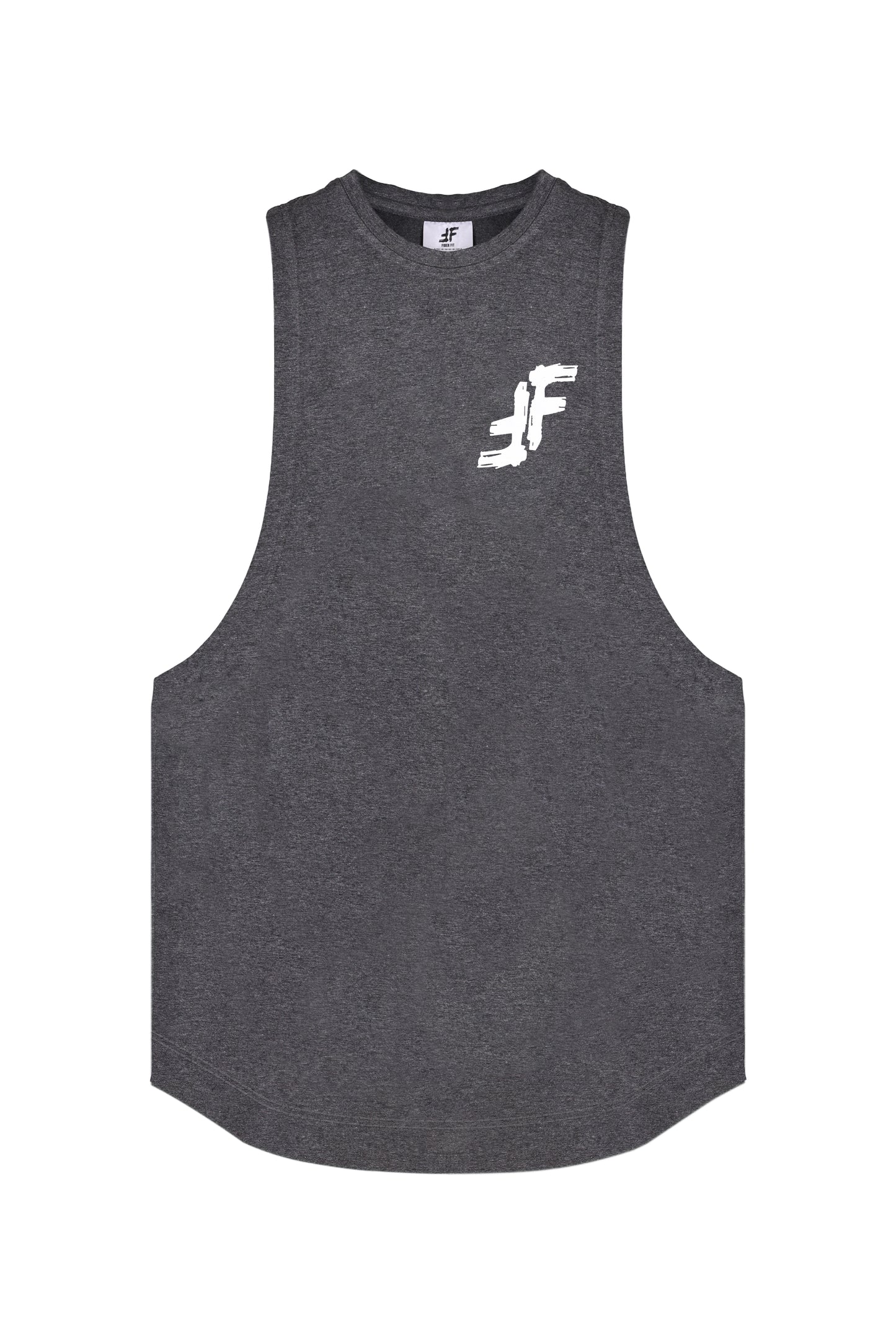 Grey Melange Drop Cut Tank