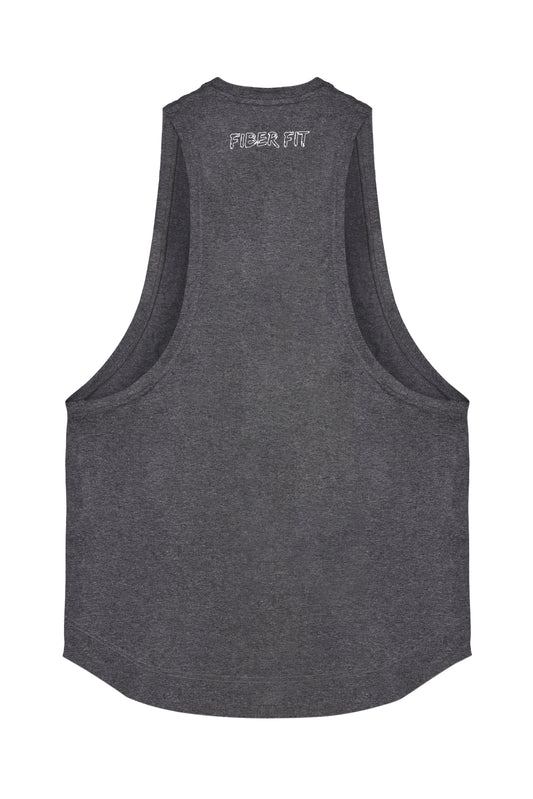 Grey Melange Drop Cut Tank