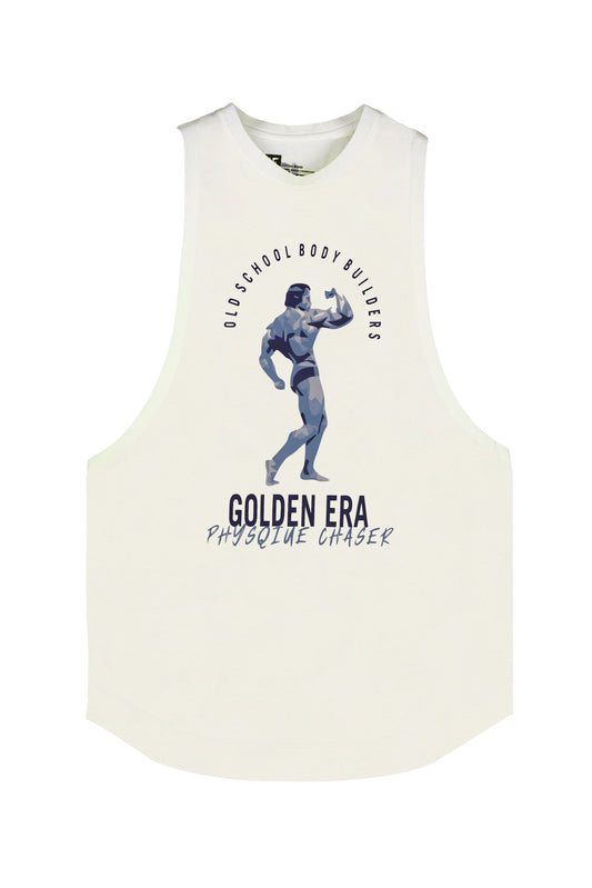 Golden Era Physique Chaser Off-White Drop Cut Tank