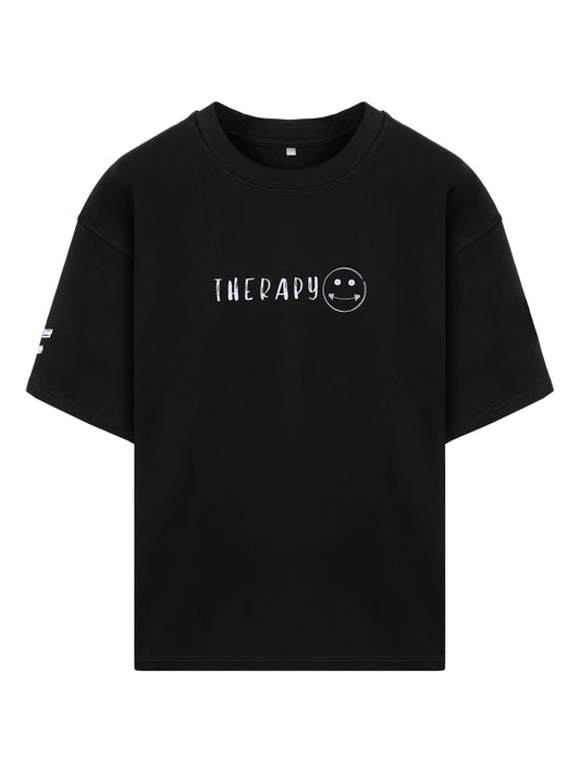 'Therapy' Oversized Black T-shirt