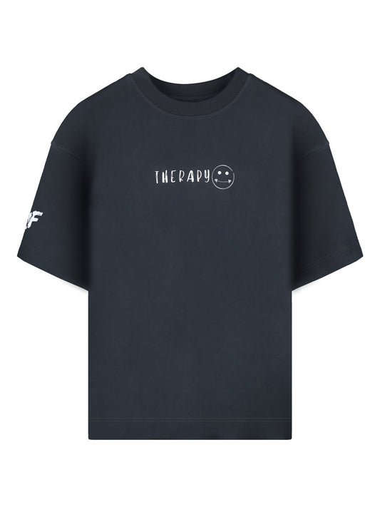 'Therapy' Oversized Slate Grey T-shirt