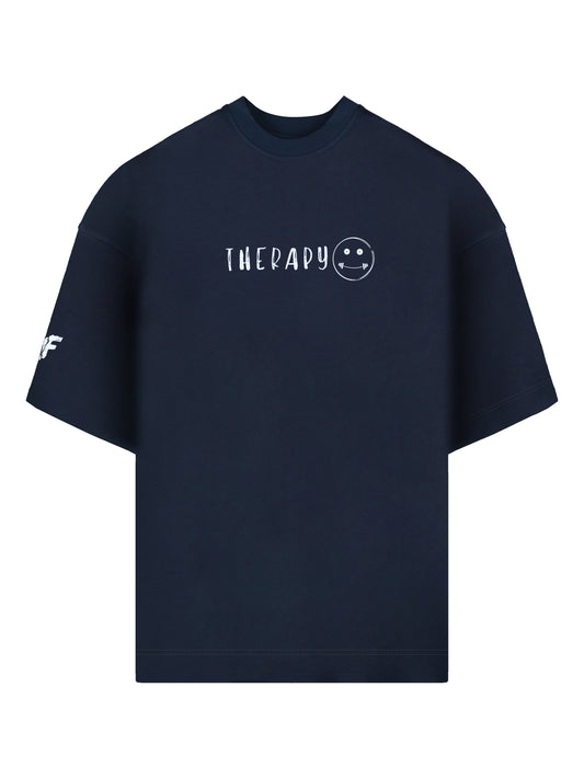 'Therapy' Oversized Dark Navy T-shirt