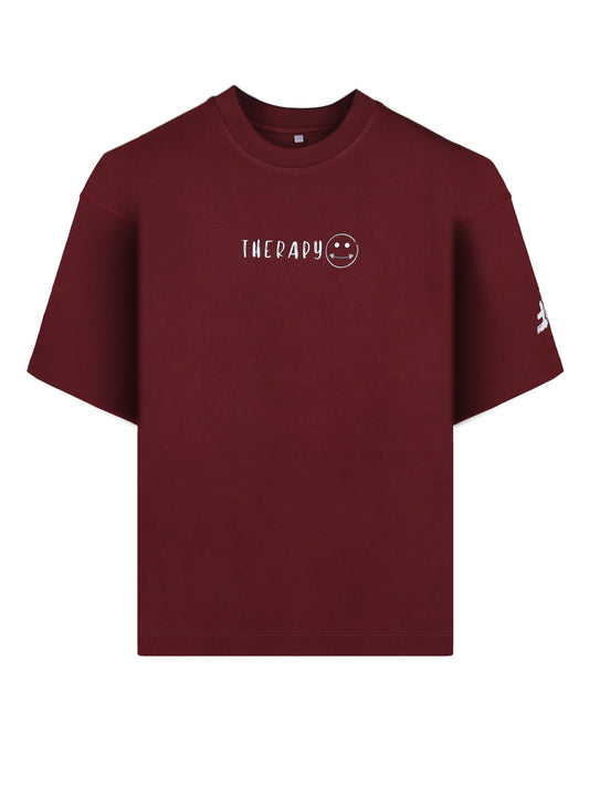 'Therapy' Oversized Red T-shirt