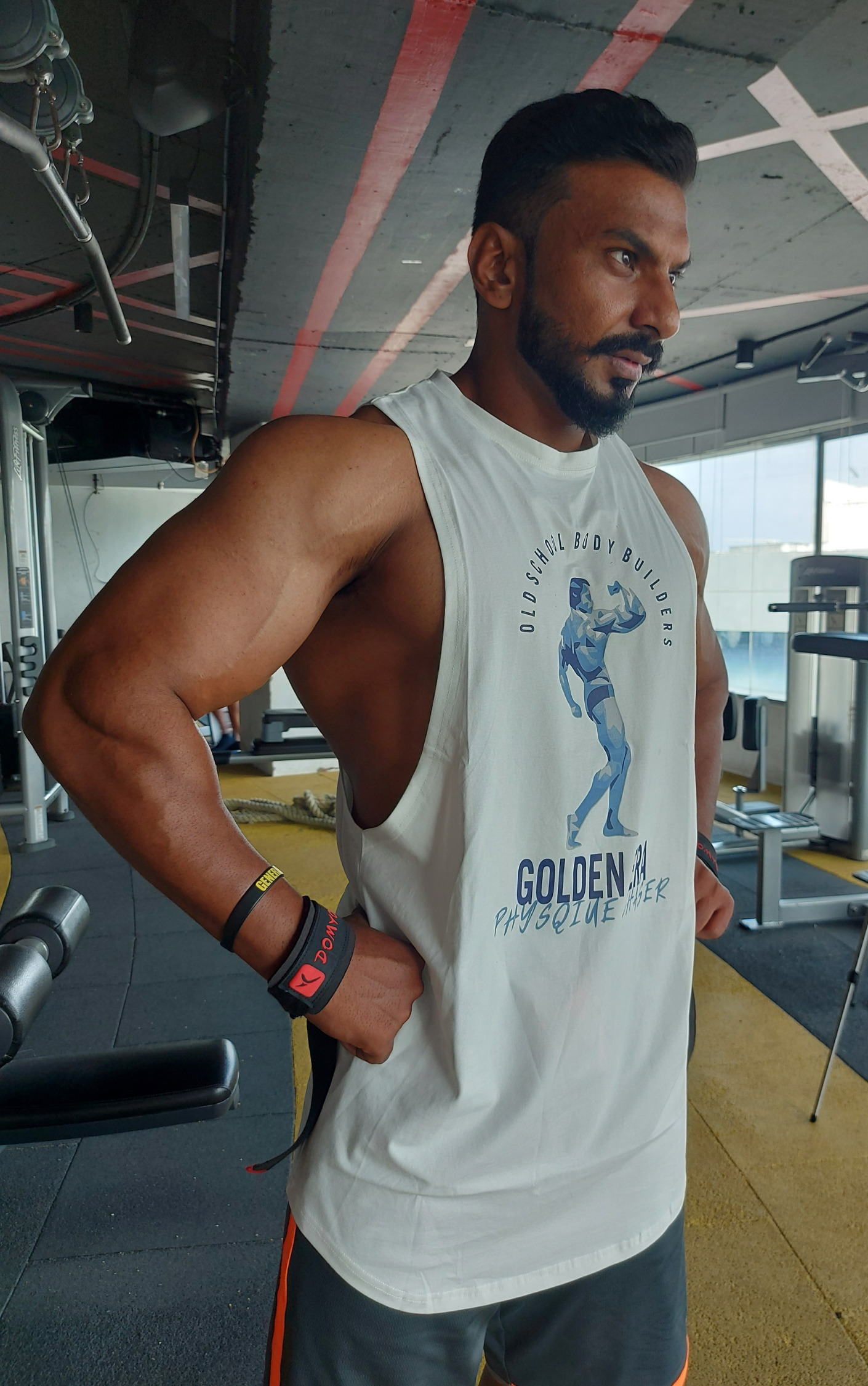 Golden Era Physique Chaser Off-White Drop Cut Tank