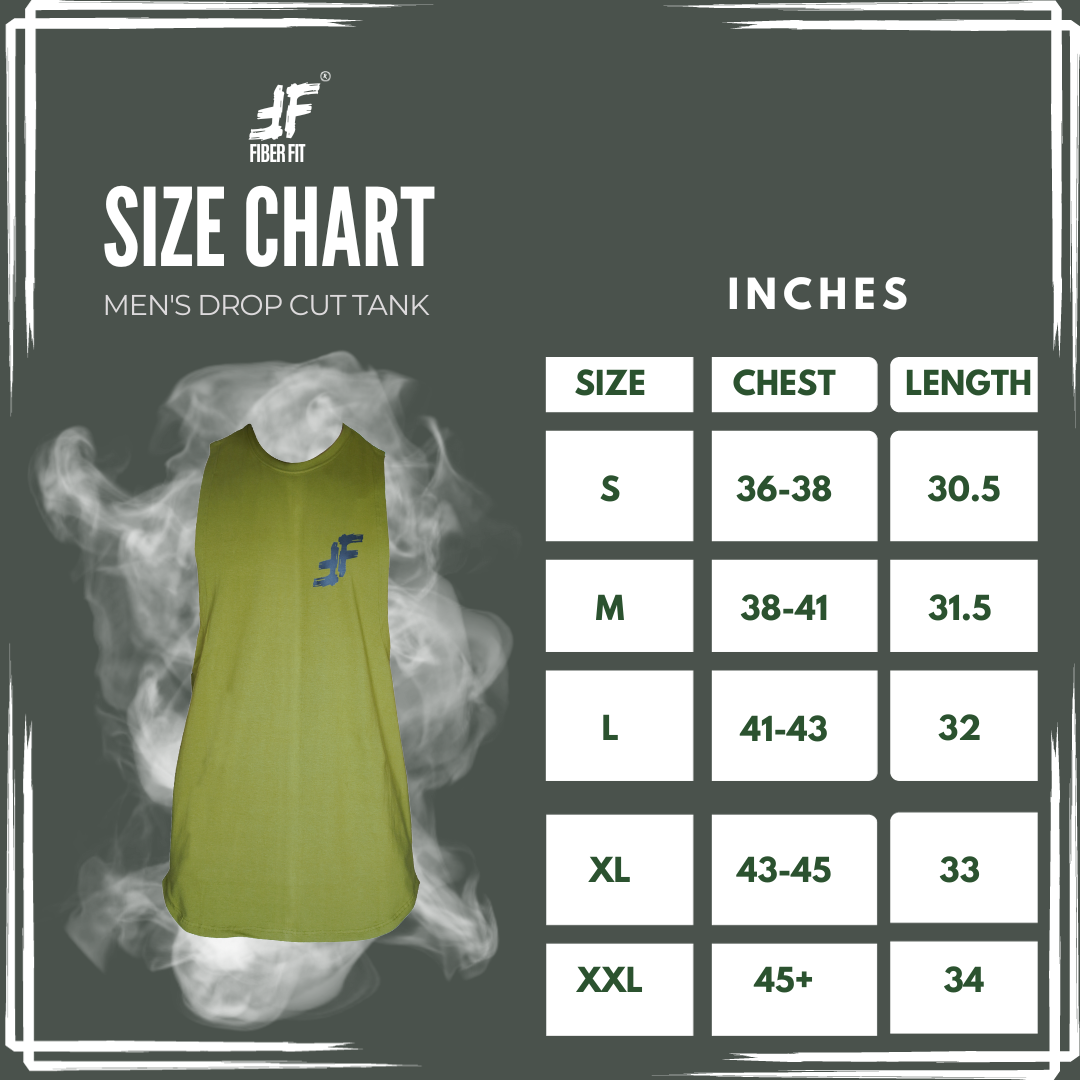 Military Green Drop Cut Tank