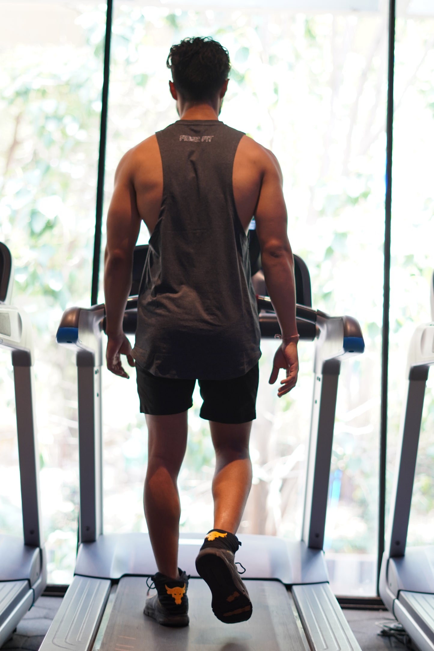 Grey Melange Drop Cut Tank