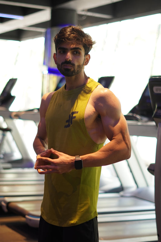 Military Green Drop Cut Tank