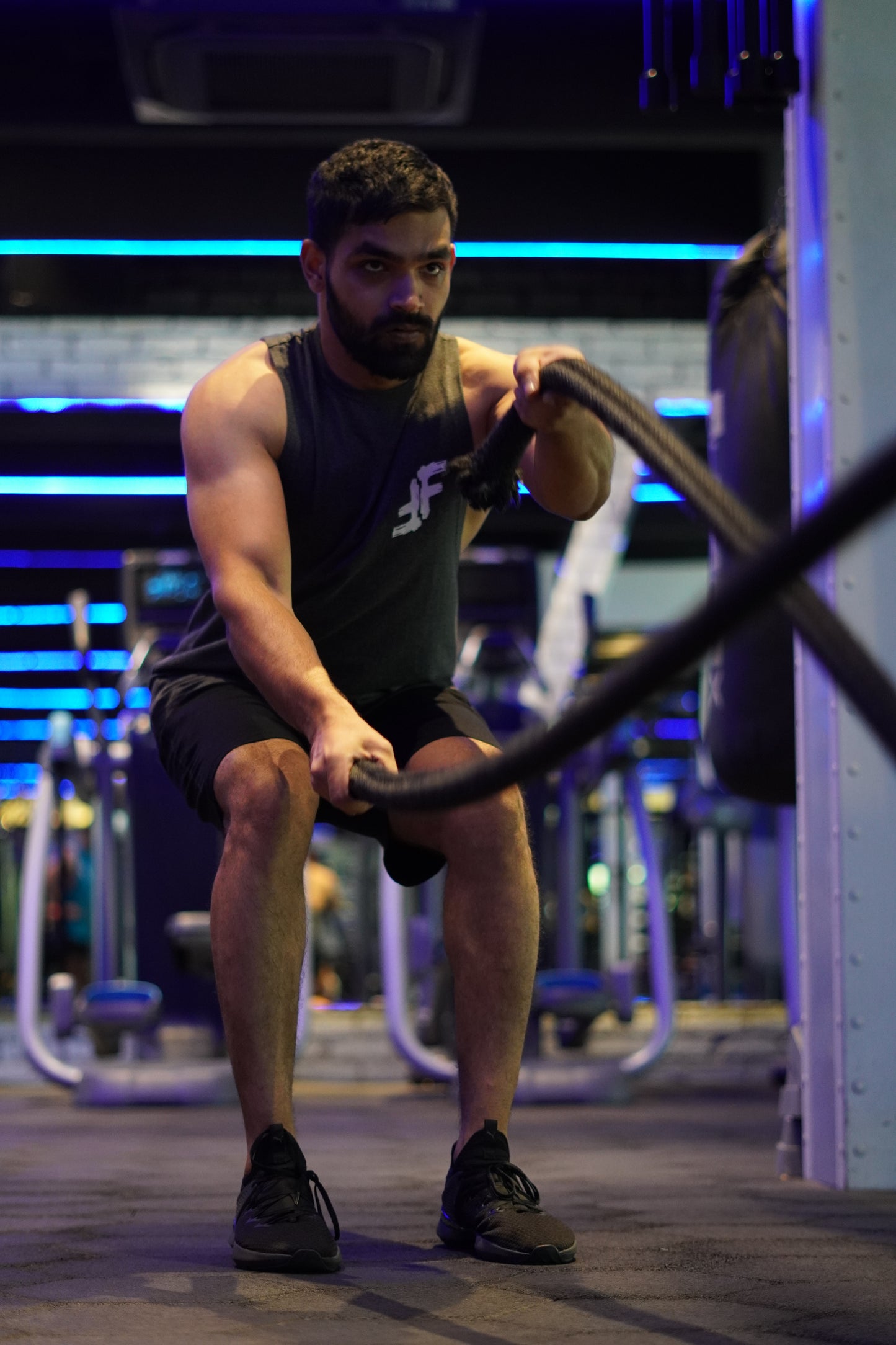 Grey Melange Drop Cut Tank