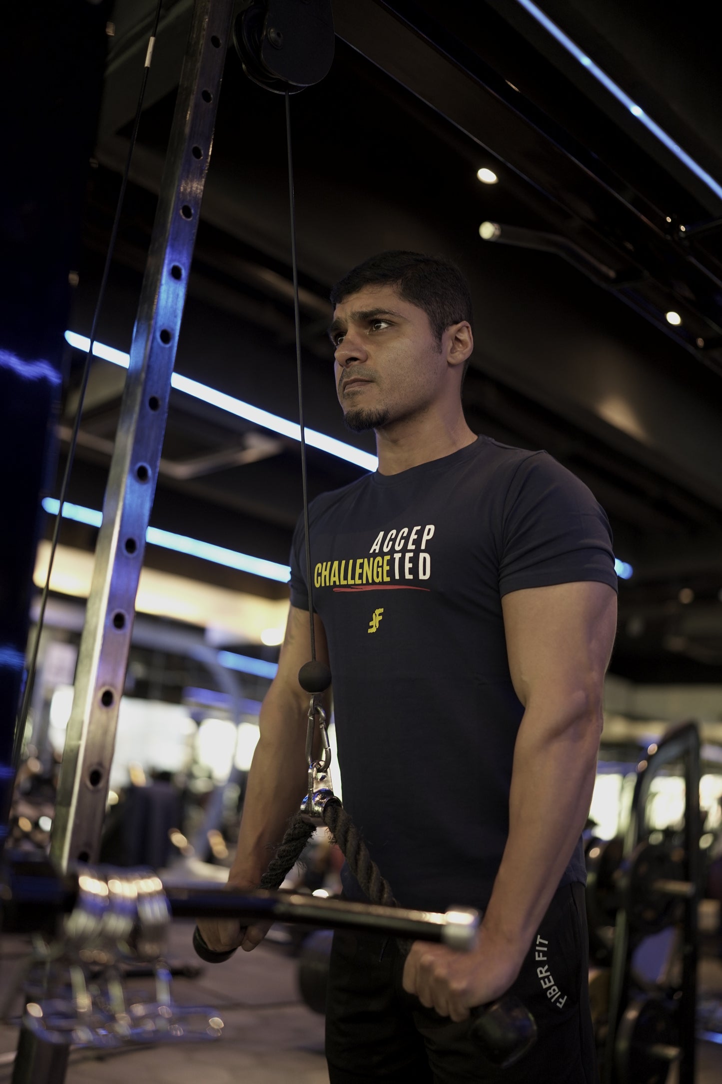 Challenge Accepted Navy Blue Workout Tee