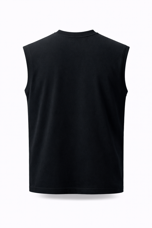 TerryFlex Essentials Sleeveless Gym Tee – Black | Free Shorts Limited Offer