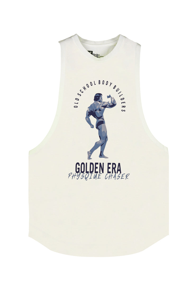 Golden Era Physique Chaser Off-White Drop Cut Tank – FiberFit Clothing Co.