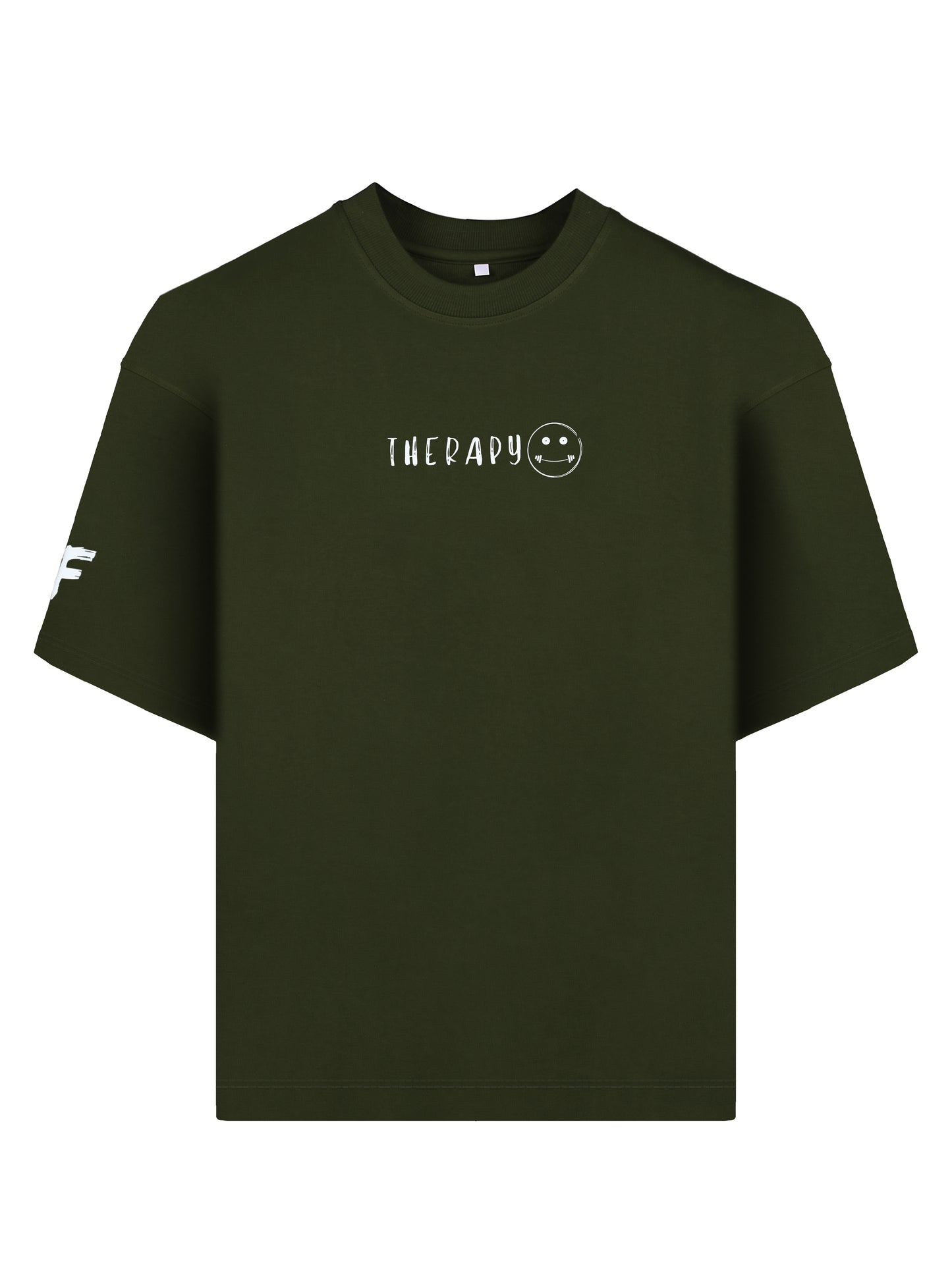 'Therapy' Oversized Forest Green T-shirt