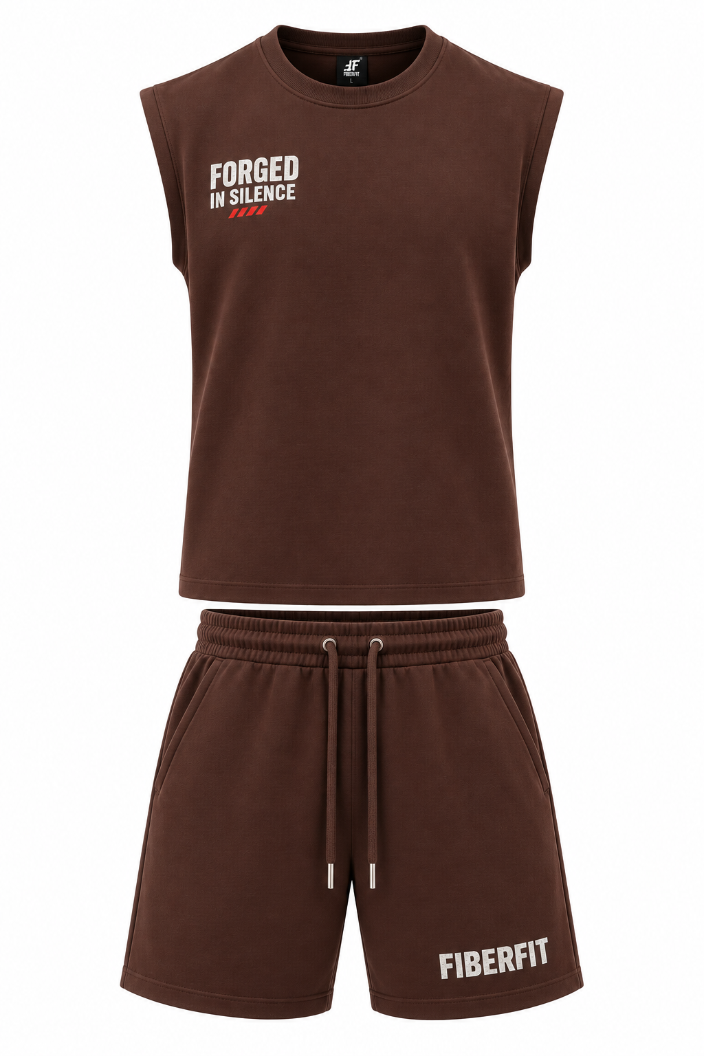 Forged in Silence Sleeveless Coord Set – Chocolate Brown